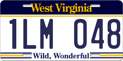 WV license plate 1LM048