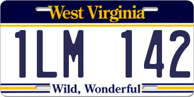 WV license plate 1LM142