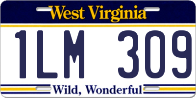 WV license plate 1LM309