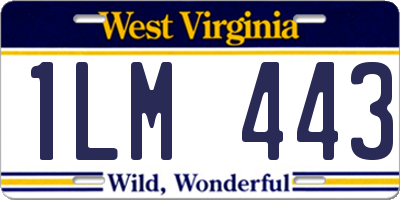 WV license plate 1LM443
