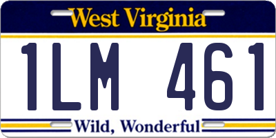 WV license plate 1LM461