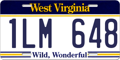 WV license plate 1LM648