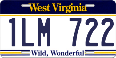 WV license plate 1LM722