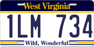 WV license plate 1LM734