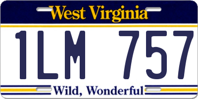 WV license plate 1LM757