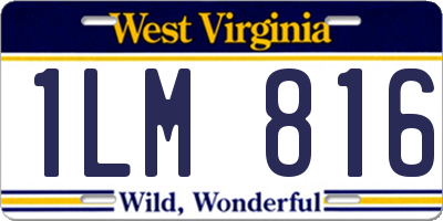 WV license plate 1LM816
