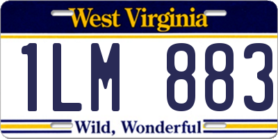WV license plate 1LM883
