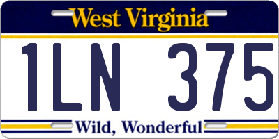 WV license plate 1LN375
