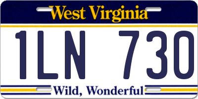 WV license plate 1LN730