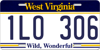 WV license plate 1LO306