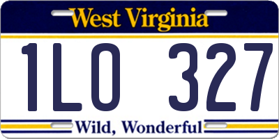 WV license plate 1LO327