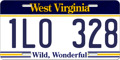 WV license plate 1LO328