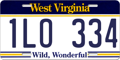 WV license plate 1LO334