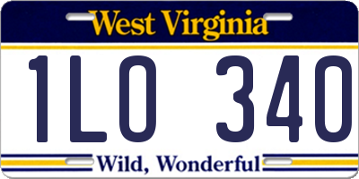 WV license plate 1LO340