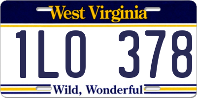 WV license plate 1LO378