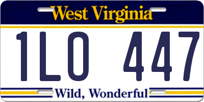 WV license plate 1LO447