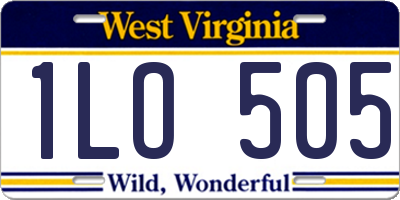 WV license plate 1LO505