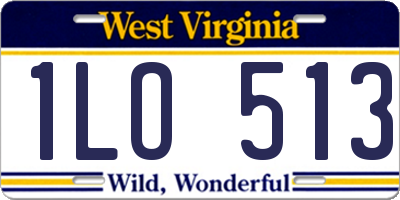 WV license plate 1LO513