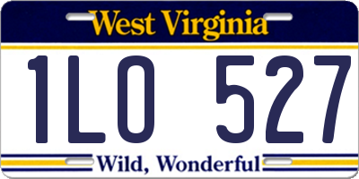 WV license plate 1LO527