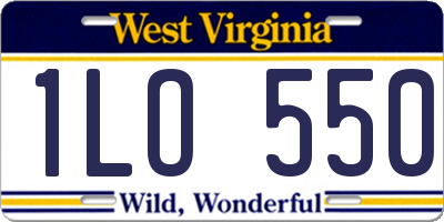 WV license plate 1LO550