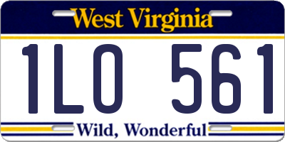 WV license plate 1LO561