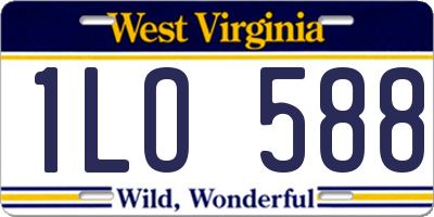 WV license plate 1LO588