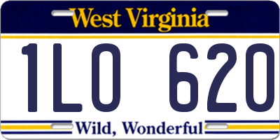 WV license plate 1LO620