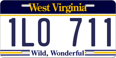 WV license plate 1LO711