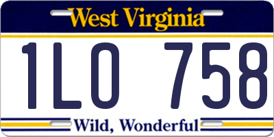 WV license plate 1LO758