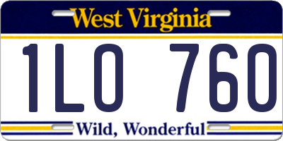 WV license plate 1LO760