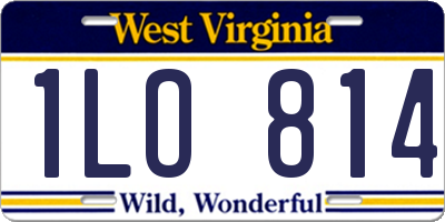 WV license plate 1LO814