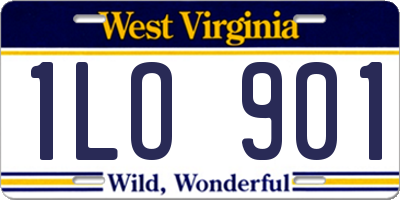 WV license plate 1LO901