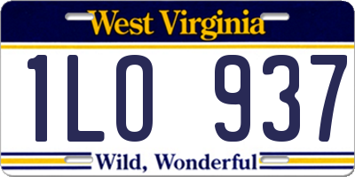 WV license plate 1LO937