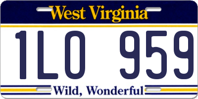 WV license plate 1LO959
