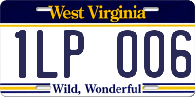 WV license plate 1LP006