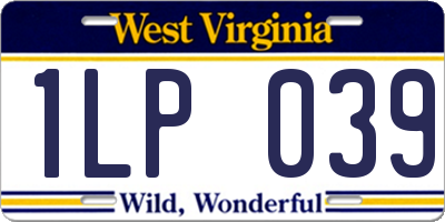 WV license plate 1LP039
