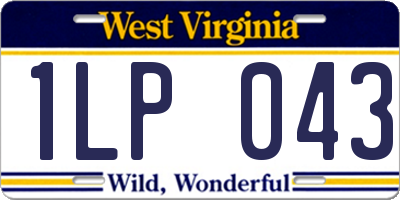 WV license plate 1LP043
