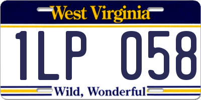 WV license plate 1LP058