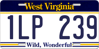 WV license plate 1LP239