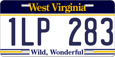 WV license plate 1LP283