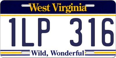 WV license plate 1LP316