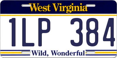 WV license plate 1LP384