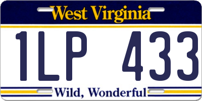 WV license plate 1LP433