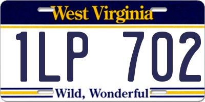 WV license plate 1LP702