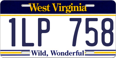 WV license plate 1LP758