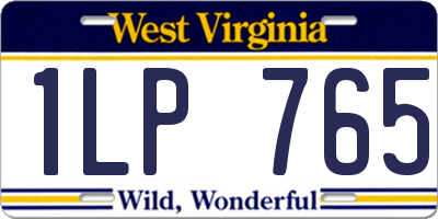 WV license plate 1LP765