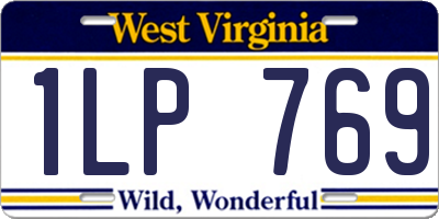 WV license plate 1LP769