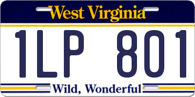 WV license plate 1LP801
