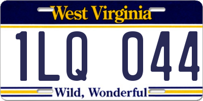WV license plate 1LQ044