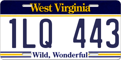 WV license plate 1LQ443